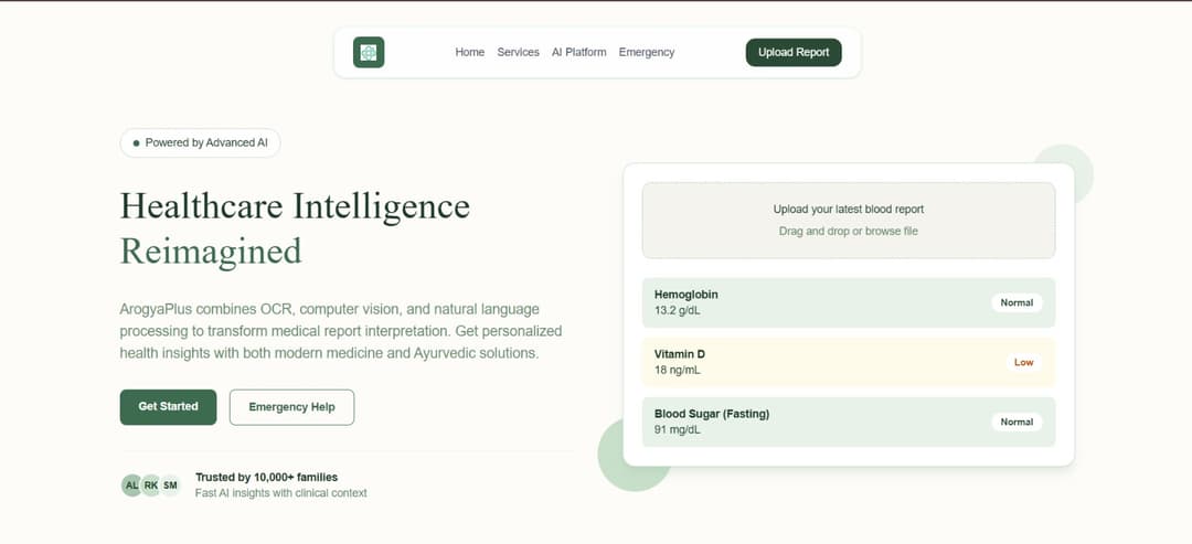 ArogyaPlus project screenshot
